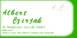 albert czirjak business card